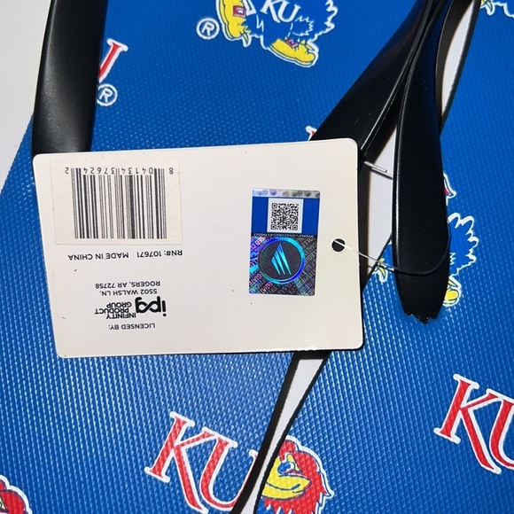 Kansas Jayhawks Bundle Visor & Flip Flops Unisex - Picture 9 of 11